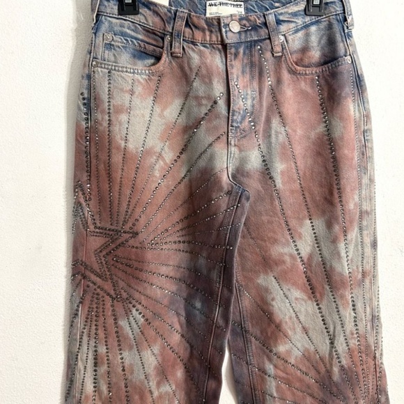 Free People We The Free Aurora Mid Rise Straight Jeans in Starlet sz 30 - Picture 6 of 9